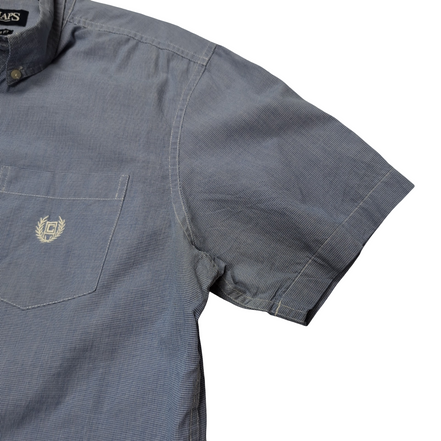 Chemise CHAPS bleue unie 1 poche manches courtes taille L homme