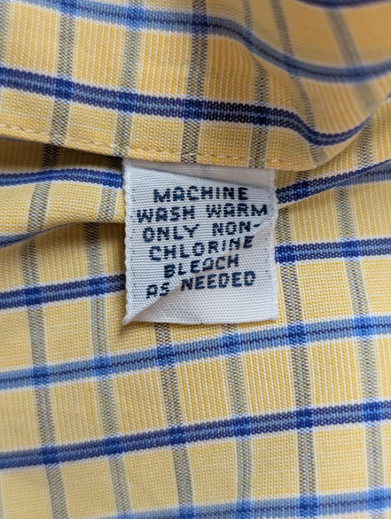 Chemise Polo Ralph Lauren Shirt Blake XL XXL Carreaux Jaune Bleu Button Down