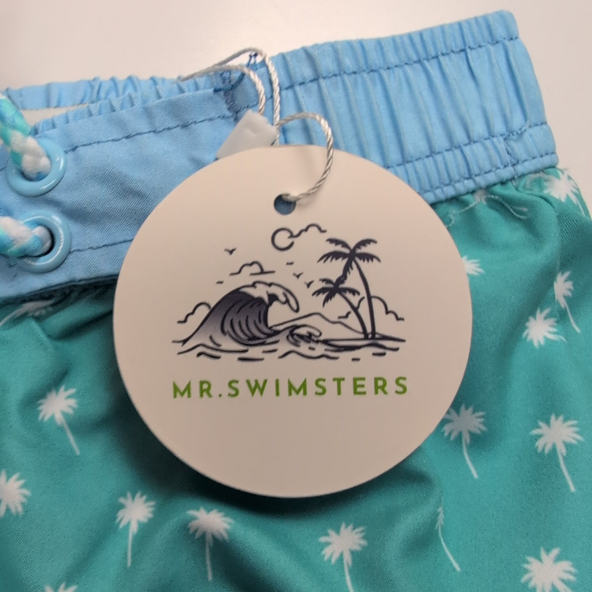 Short de Bain Enfant 5 Ans MR. Swimsters Vert Turquoise Palmier Neuf