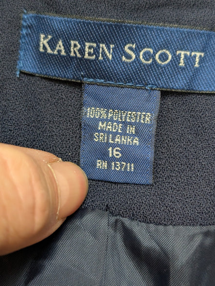 Veste Blazer Karen Scott femme bleu marine taille XL 16