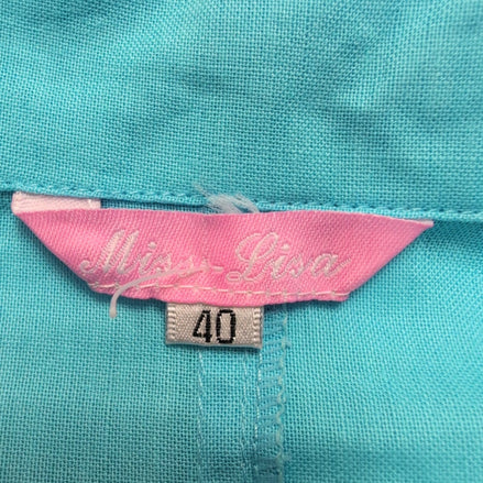 Ensemble Femme T40 Miss-Lisa Bleu Ciel 100% Lin Jupe Veste Neuf 