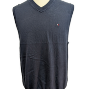 Pull Sans Manche TOMMY HILFIGER 100% PIMA COTTON Bleu Marine Taille M Neuf