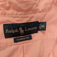 Chemise Polo Ralph Lauren Shirt XL Rose Classic Fit Manches Courtes Button Down