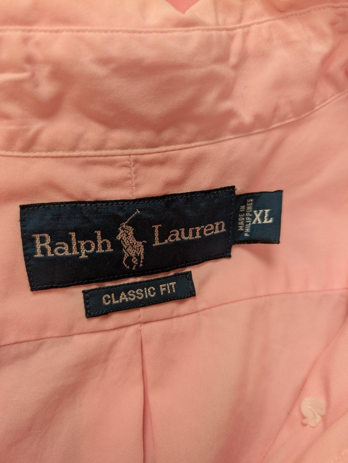 Chemise Polo Ralph Lauren Shirt XL Rose Classic Fit Manches Courtes Button Down
