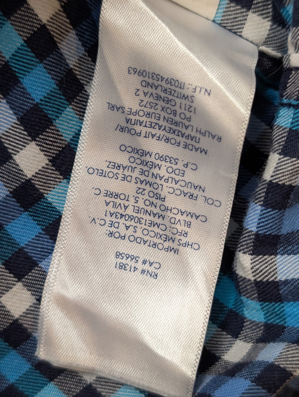 👕 CHEMISE CHAPS PERFORMANCE XL (TG) À CARREAUX BLEUS LOGO BRODÉ 60% COTON