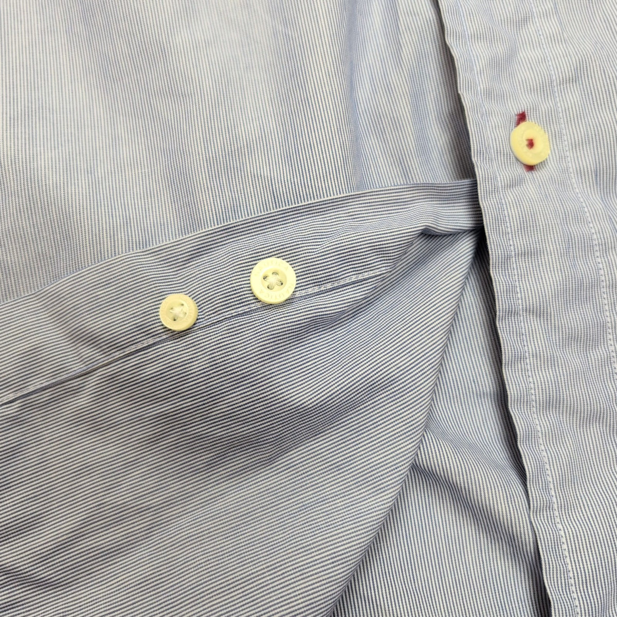 Chemise Nautica L Bleue Rayures 2 Poches 100% Coton Manches Longues