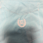 Chemise CHAPS bleu turquoise uni manches courtes taille L homme logo brodé