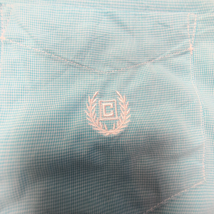 Chemise CHAPS bleu turquoise uni manches courtes taille L homme logo brodé