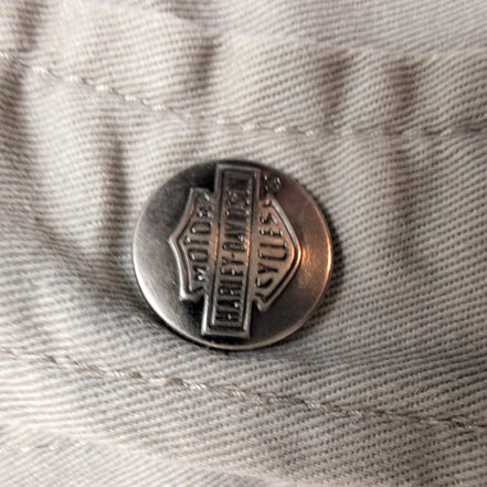 Surchemise Harley-Davidson XL Gris Doublée Coton Brodée Boutons Pression
