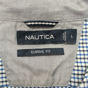 Chemise Nautica L Bleu Noir Carreaux Tencel Coton Classic Fit Manches longues