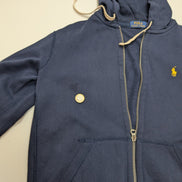 Polo Ralph Lauren Veste Hoodie Capuche Zippée Bleu Marine S Logo Jaune