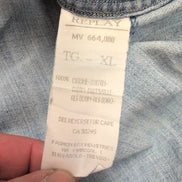 Chemise Replay Western Jean Bleu XL Manches Courtes 100% Coton Vintage