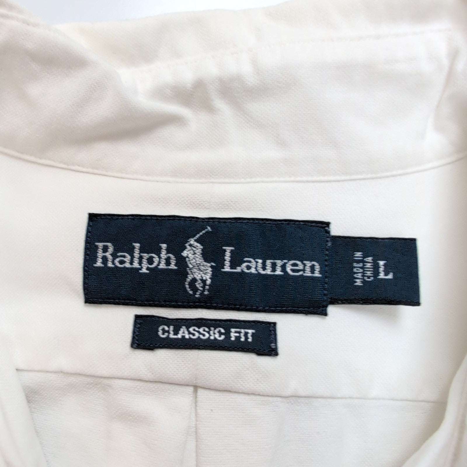 Chemise Ralph Lauren L Blanche Grand Logo Marron Manches Longues