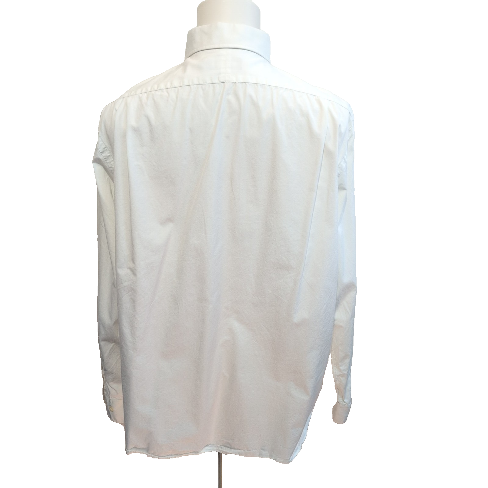 Chemise Polo Ralph Lauren XXL Blanche Unie Manches Longues Coton