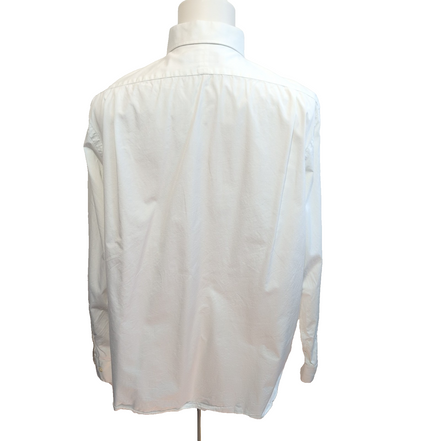 Chemise Polo Ralph Lauren XXL Blanche Unie Manches Longues Coton