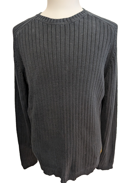 Pull Ralph Lauren Bleu Marine - Rayures Gaufrées & Côtelées - Taille XL