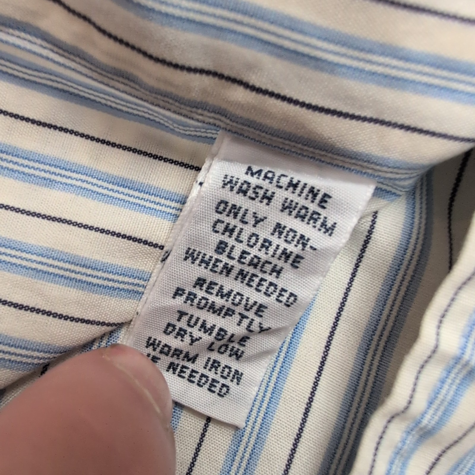 Chemise Ralph Lauren XXL Blanche Rayures Bleu Noir Logo Bleu Clair