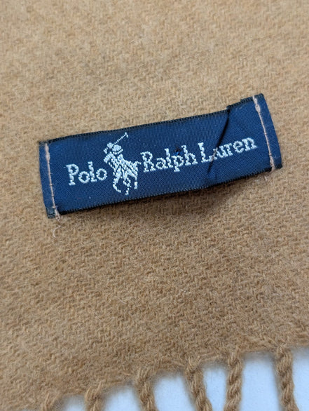 Écharpe Polo Ralph Lauren Camel Marron Clair Mélange Coton & Laine