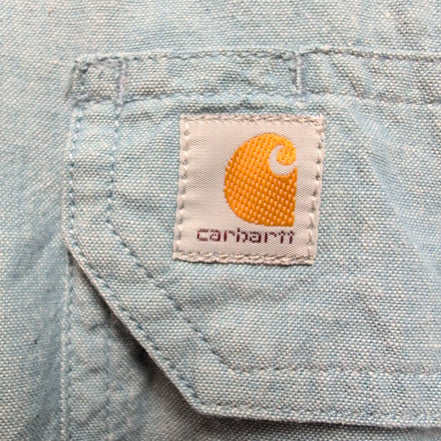 Chemise Carhartt M Bleu Uni Original Fit Workwear Ripstop manches courtes