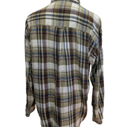 🌲 Chemise CHAPS Ralph Lauren  L Flanelle Carreaux Kaki Bordeaux Coton |307S