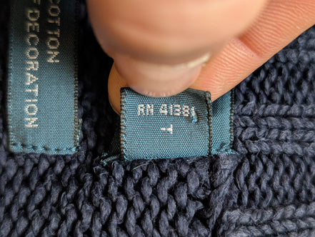 Pull Polo Ralph Lauren Col Zippé Bleu Marine 100% Coton Taille M Vintage