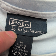 T-shirt Polo Ralph Lauren M Bleu Clair Logo Jaune 100% Coton