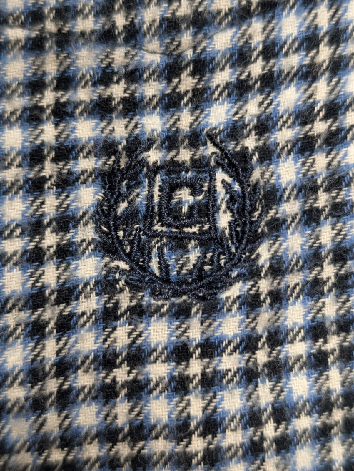 CHAPS Flanelle Bleu Noir Blanc XL Logo Brodé EE VINTAGE 100% Coton | 314S
