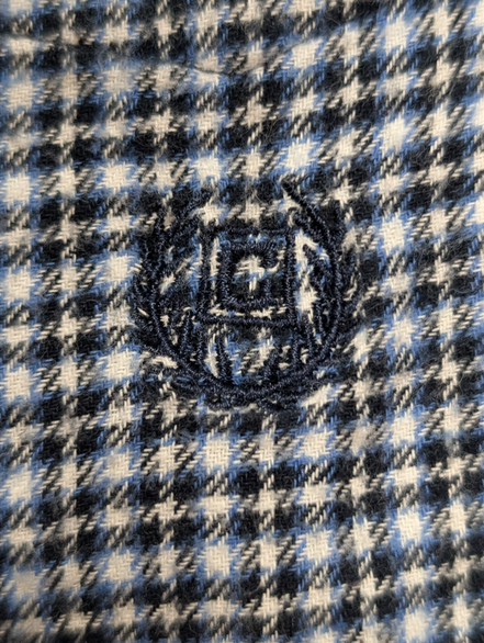CHAPS Flanelle Bleu Noir Blanc XL Logo Brodé EE VINTAGE 100% Coton | 314S