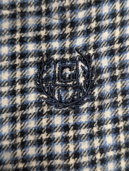 CHAPS Flanelle Bleu Noir Blanc XL Logo Brodé EE VINTAGE 100% Coton | 314S