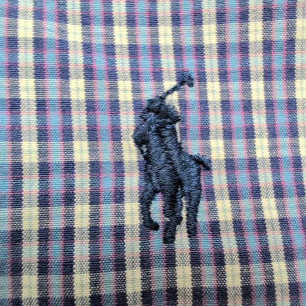 Chemise Ralph Lauren Blake M/L violet carreaux manches courtes coton Hong Kong