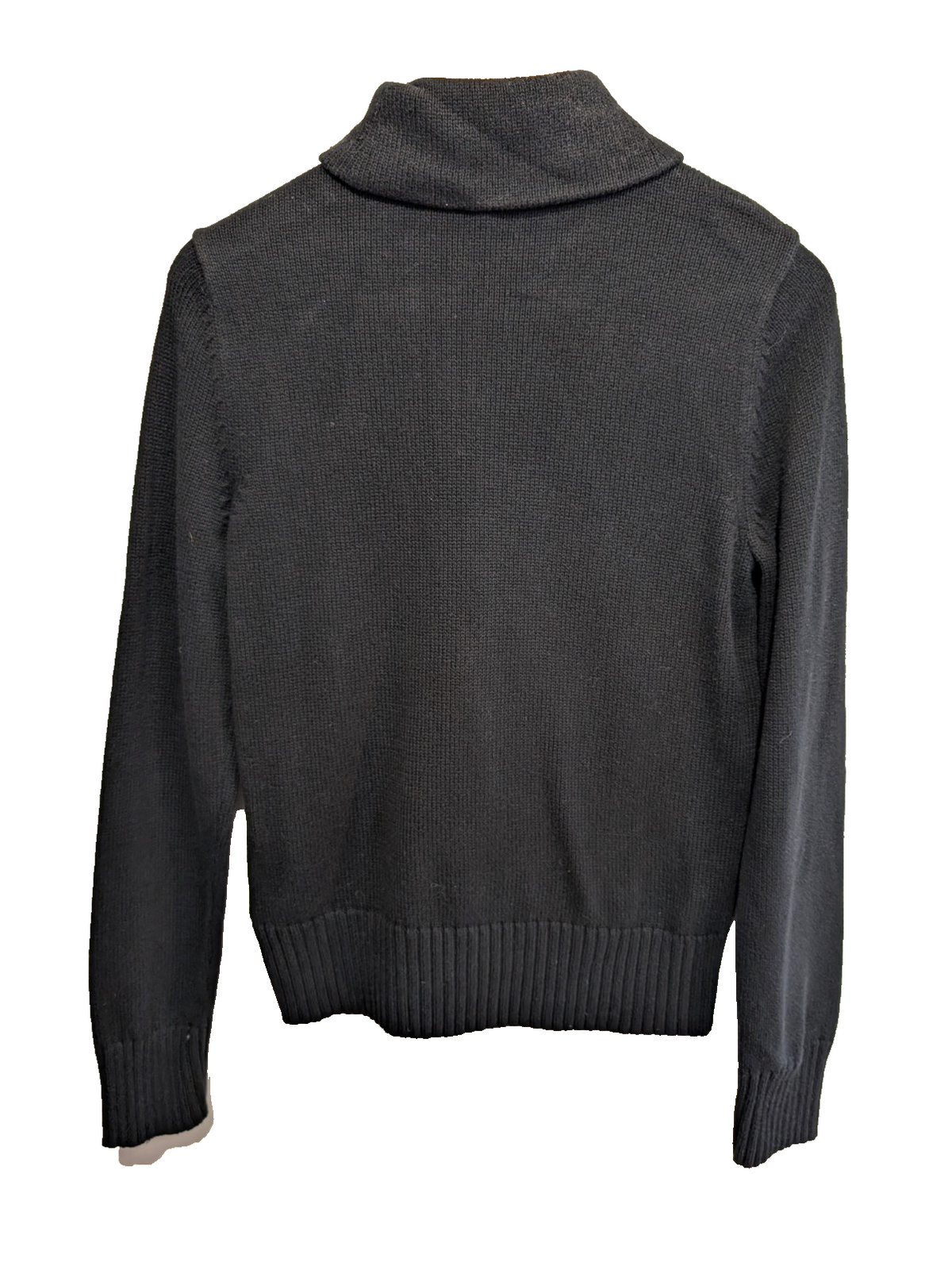Pull Lauren Ralph Lauren femme S noir 100% coton col zippé boutons dorés