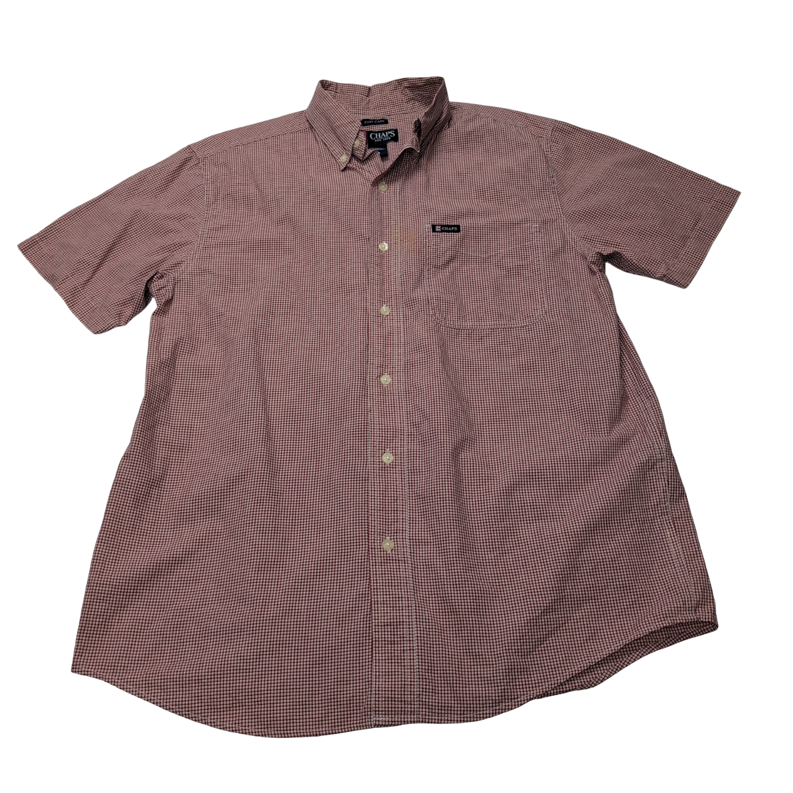 Chemise CHAPS rouge à carreaux manches courtes taille M #5e
