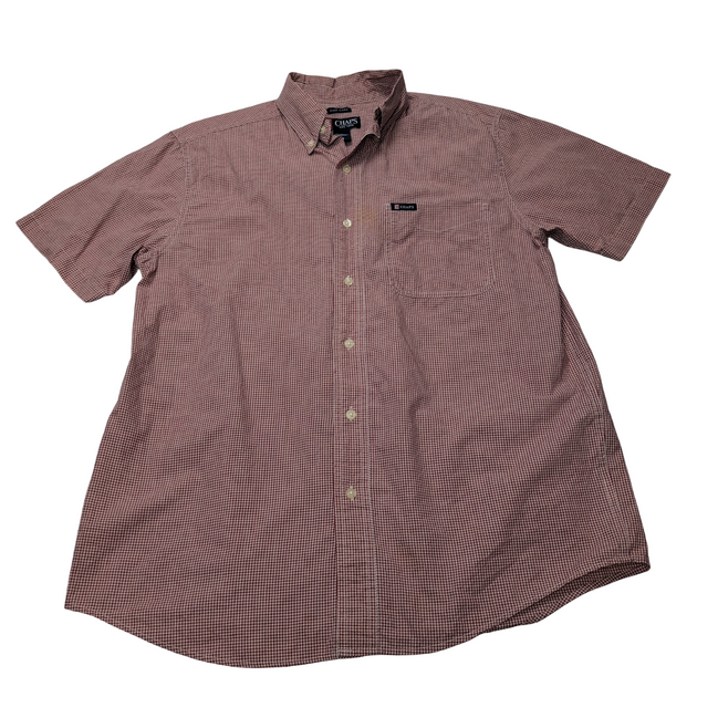 Chemise CHAPS rouge à carreaux manches courtes taille M #5e