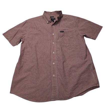 Chemise CHAPS rouge à carreaux manches courtes taille M #5e
