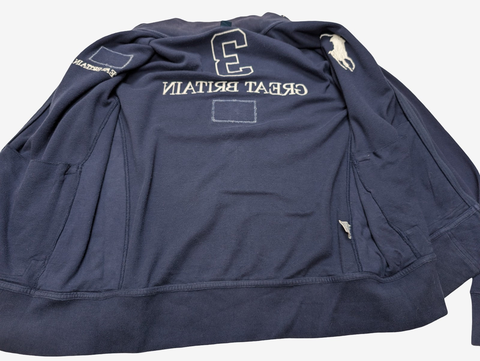 Veste zippée Polo Ralph Lauren Great Britain Bleu Marine Big Poney - Taille L