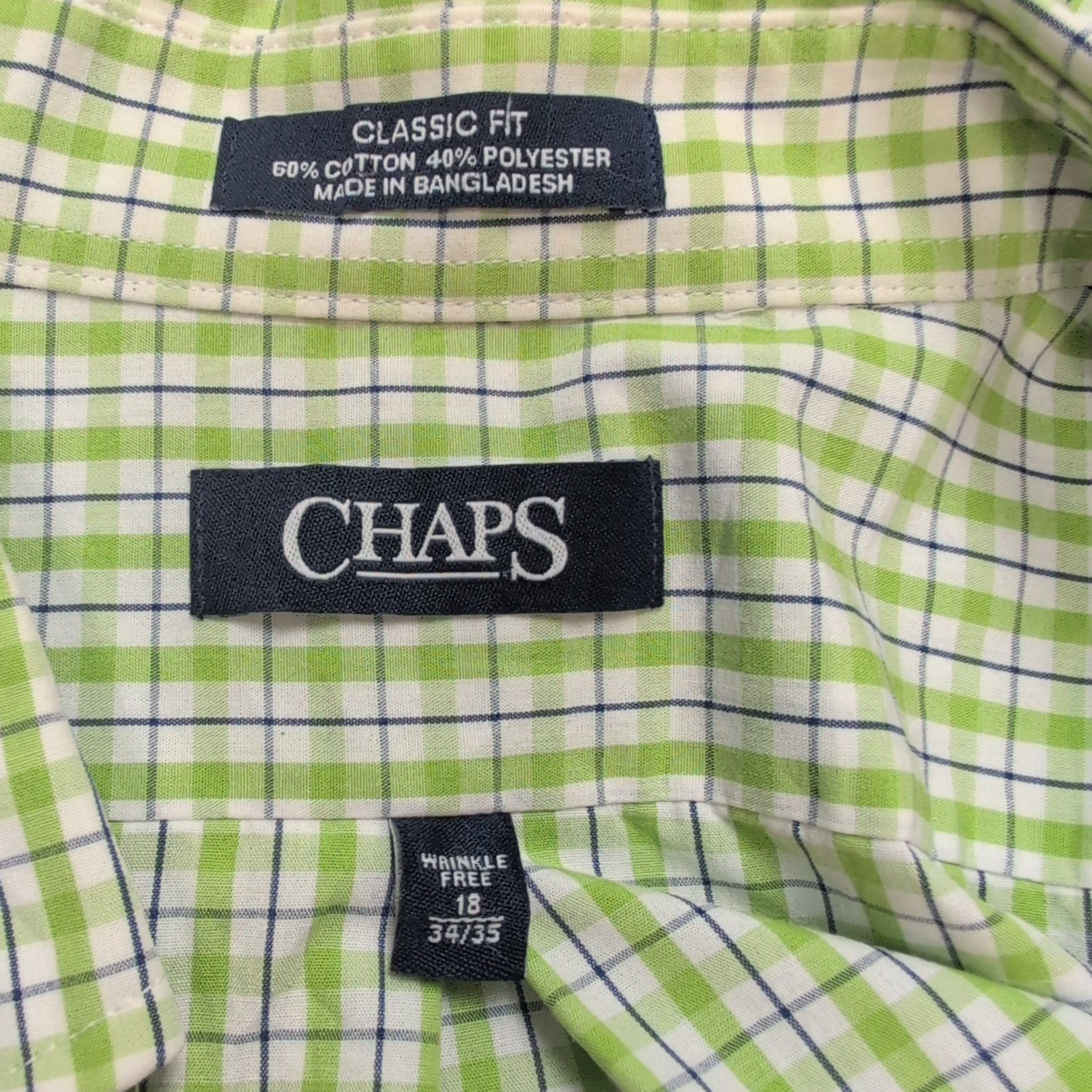 Chemise CHAPS verte à carreaux taille XXL #70e