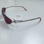 Lunettes de soleil Y2K Branche fine Sans Monture Ovale Bordeaux Gris