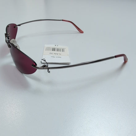 Lunettes de soleil Y2K Branche fine Sans Monture Ovale Bordeaux Gris