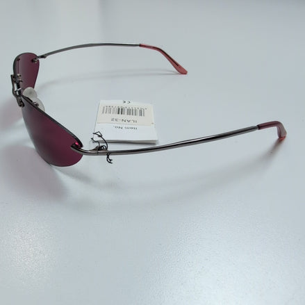 Lunettes de soleil Y2K Branche fine Sans Monture Ovale Bordeaux Gris