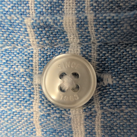 Chemise Ben Sherman M Ajustée Lin Rayonne Bleu Rayures Manches Courtes
