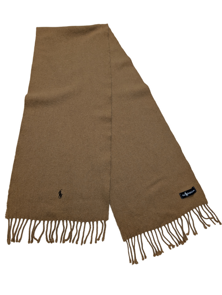 Écharpe Polo Ralph Lauren Camel Marron Clair Mélange Coton & Laine