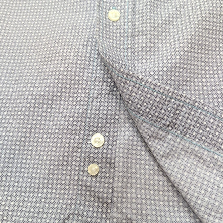 Chemise Wrangler Manche Courte Grise à Micro Points Blancs Taille L Une Poche