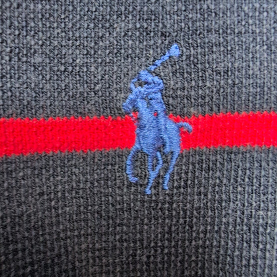 Polo Ralph Lauren Homme L Bleu Marine Rayures Rouges Logo Bleu Polo Manches Cour