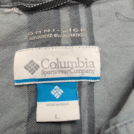 Chemise Columbia Omni Wick L Gris Rayures Manches courtes 100% Coton