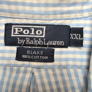 Chemise Polo Ralph Lauren XXL Blake Bleue Carreaux 100% Coton Logo Bleu Marine