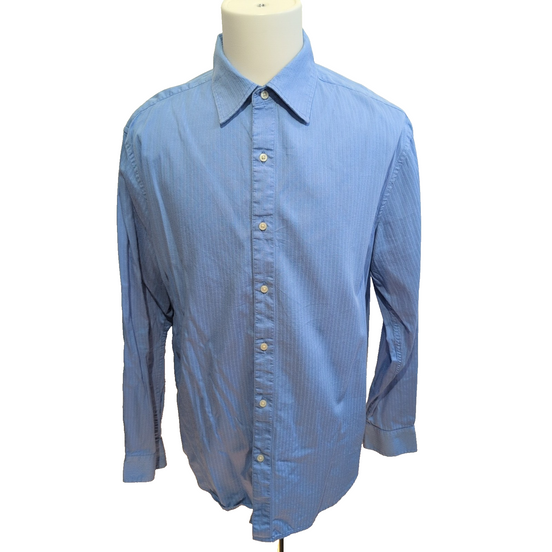 Levi's Chemise Vintage Bleu Ciel Rayures Gaufrées 100% Coton Homme Taille L