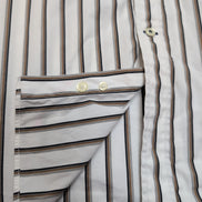 Chemise Nautica XL Rayures Blanc Noir Marron 100% Coton Poche manches longues
