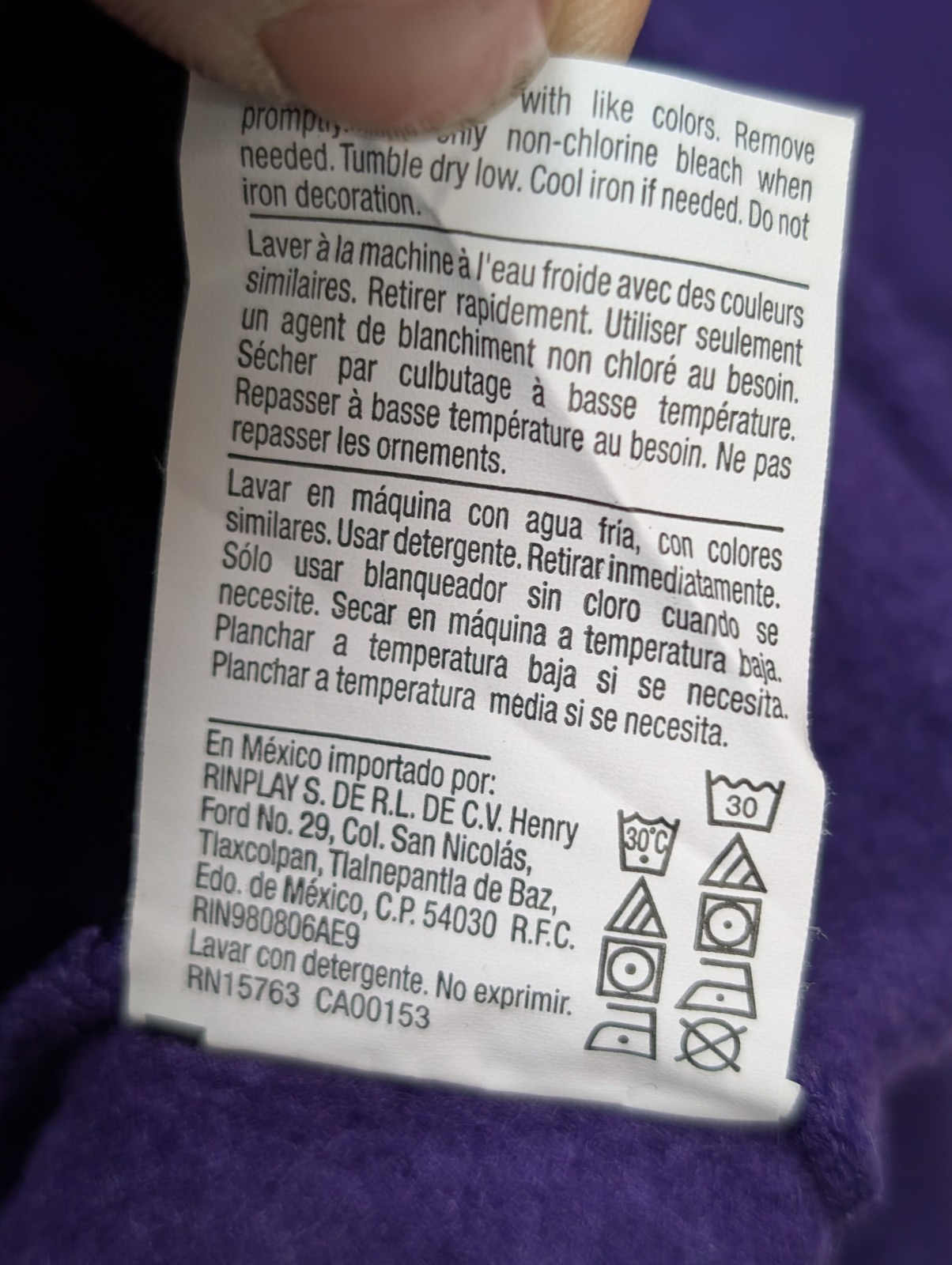 Sweat Champion Grand Logo Sérigraphié Violet Taille M