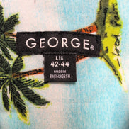 Chemise Hawaïenne Manches Courtes George Rayonne Ananas Bleu M