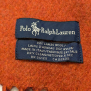 Écharpe Polo Ralph Lauren Réversible Laine d'agneau Bordeaux Orange Made Italy